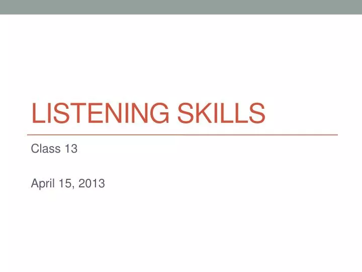 listening skills