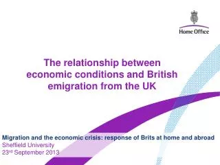 The relationship between economic conditions and British emigration from the UK