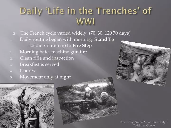 daily life in the trenches of wwi