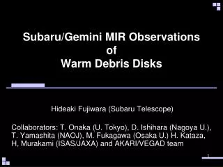 Subaru/Gemini MIR Observations of Warm Debris Disks