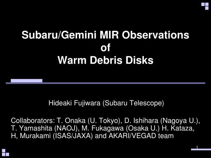 subaru gemini mir observations of warm debris disks