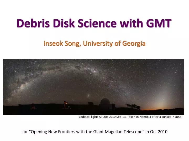 debris disk science with gmt
