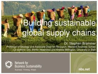 Building sustainable global supply chains Dr. Stephen Brammer