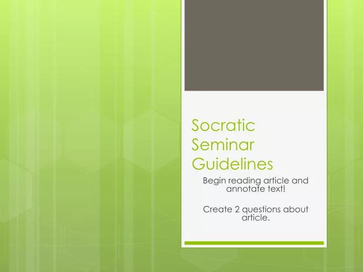 socratic seminar guidelines