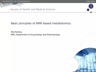 Basic principles of NMR-based metabolomics
