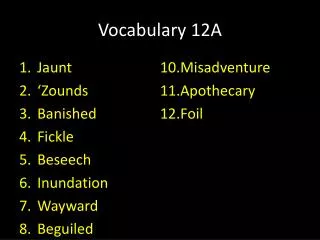 Vocabulary 12A