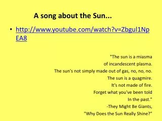 A song about the Sun...