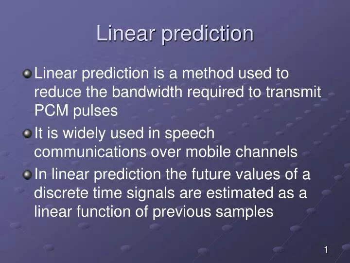 linear prediction