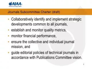 Journals Subcommittee Charter (draft)