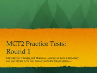 MCT2 Practice Tests: Round 1
