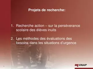 projets de recherche