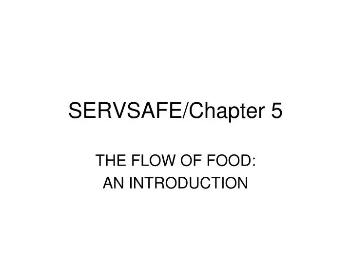 servsafe chapter 5