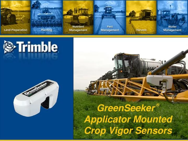 greenseeker applicator mounted crop vigor sensors