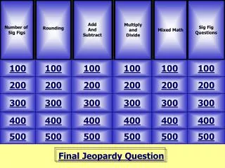 Final Jeopardy Question