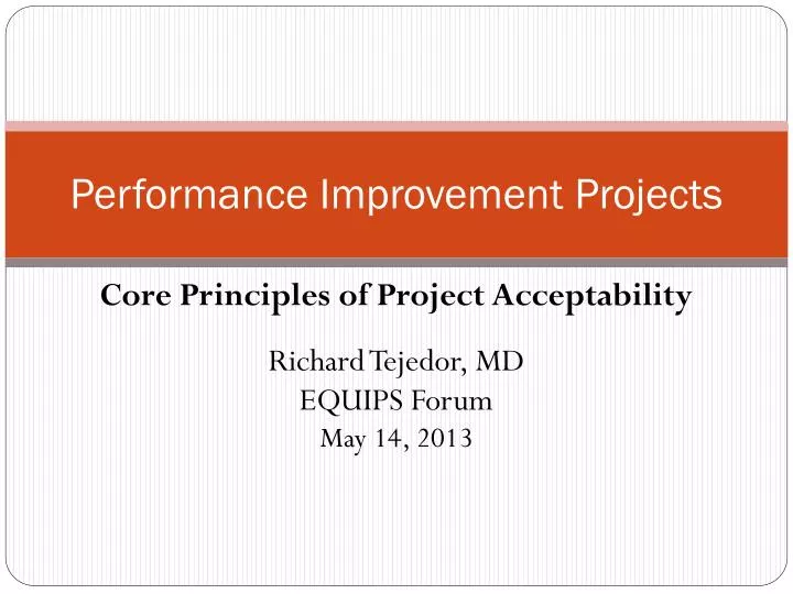 performance improvement projects