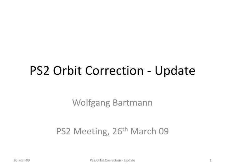 ps2 orbit correction update