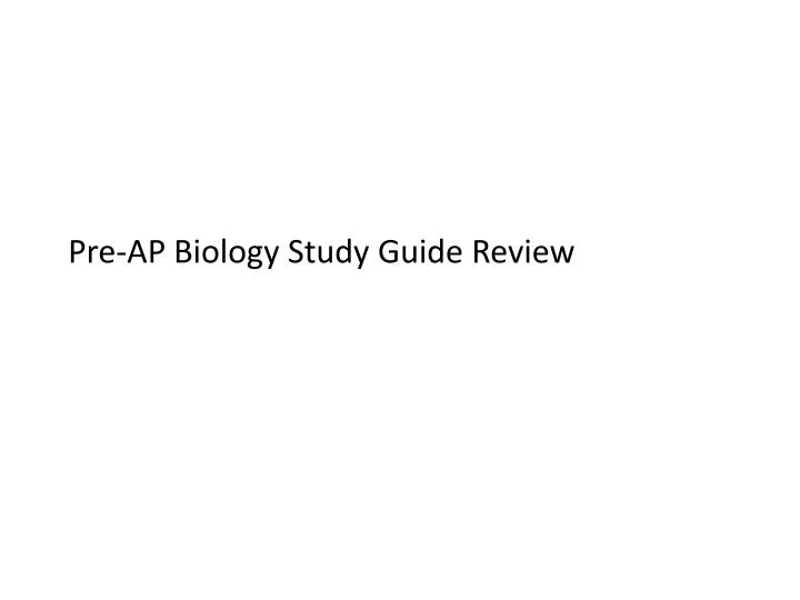 pre ap biology study guide review