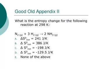 Good Old Appendix II