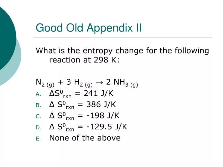good old appendix ii