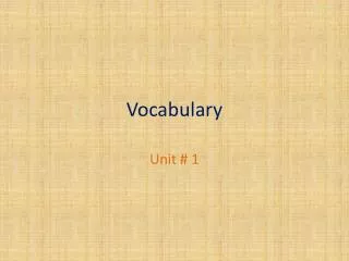 Vocabulary