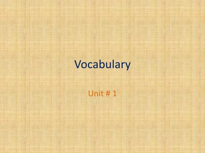 vocabulary