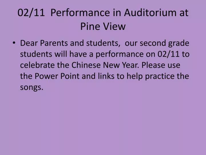 02 11 performance in auditorium at pine view