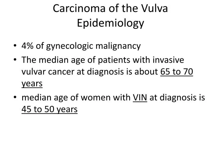 carcinoma of the vulva epidemiology
