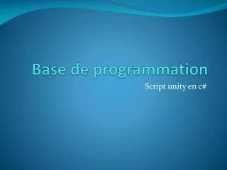 base de programmation