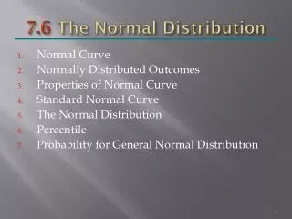 7.6 The Normal Distribution