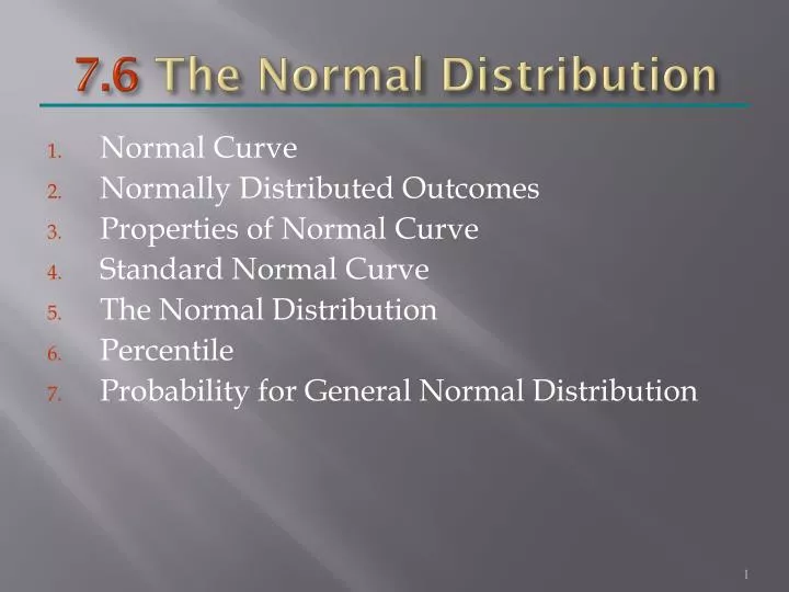 7 6 the normal distribution