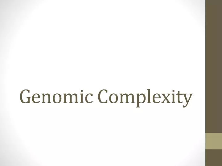 genomic complexity