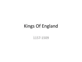 Kings Of England