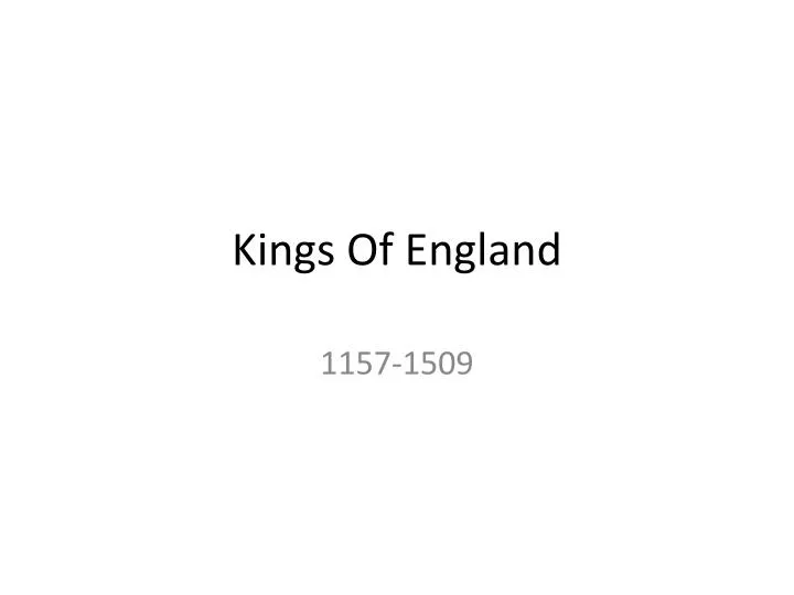 kings of england