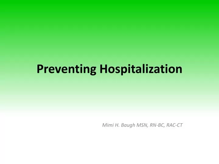 preventing hospitalization