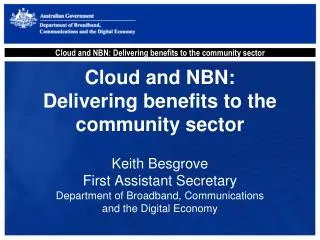 Cloud and NBN: Delivering benefits to the community sector