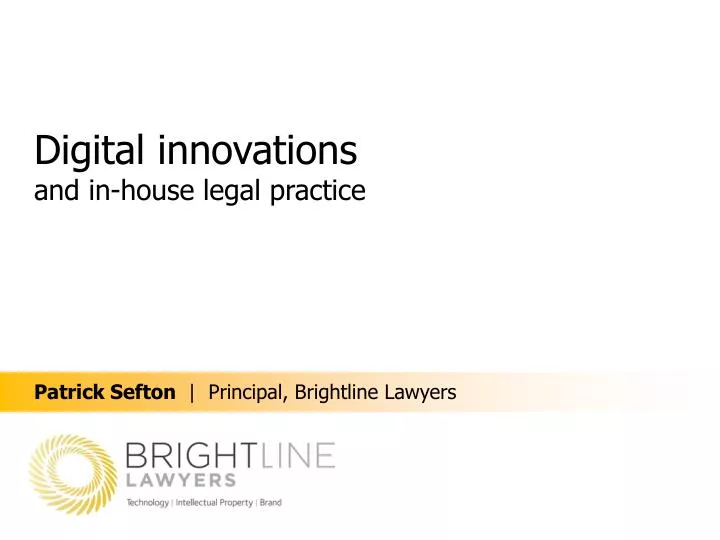 digital innovations and in house legal practice