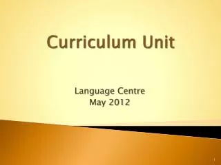 Curriculum Unit