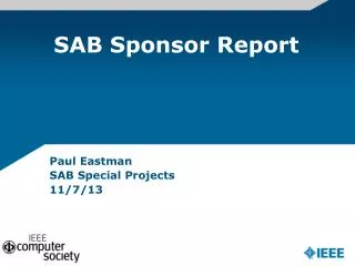 SAB Sponsor Report