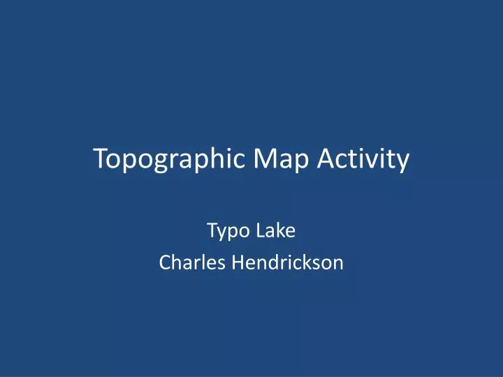 topographic map activity