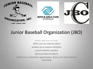 Junior Baseball Organization (JBO)