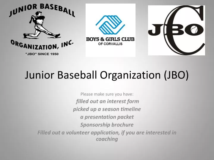 junior baseball organization jbo