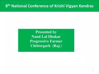 8 th National Conference of Krishi Vigyan Kendras