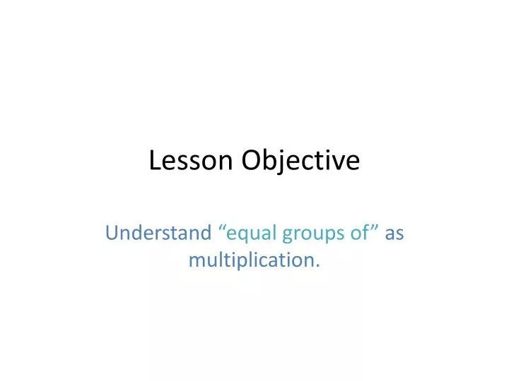 lesson objective