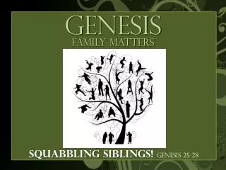 Squabbling siblings! Genesis 25-28