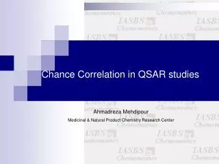 Chance Correlation in QSAR studies