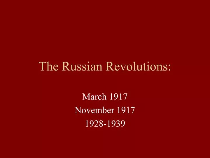 the russian revolutions