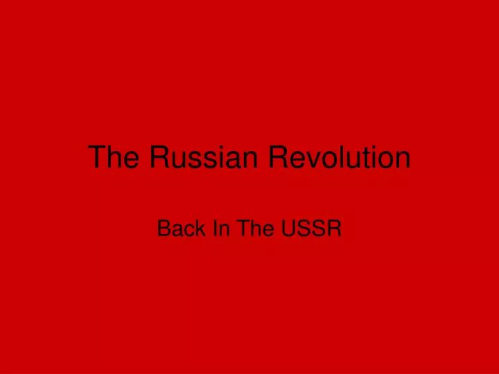 the russian revolution