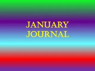 January journal