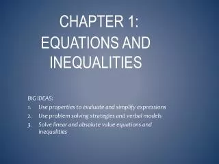 Chapter 1: Equations and inequalities
