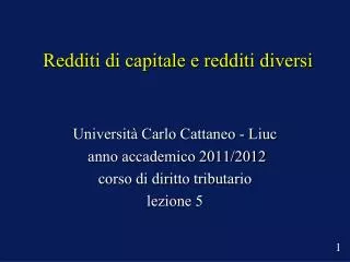 redditi di capitale e redditi diversi